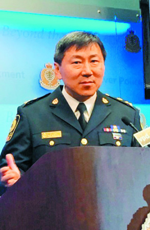 朱小蓀5月退休，離開8年的溫市警局長職務(wù)，以及長達36年的警政服務(wù)生涯。(資料照片)