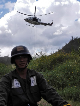 訓(xùn)練即將結(jié)束，陳明珠自拍留念。