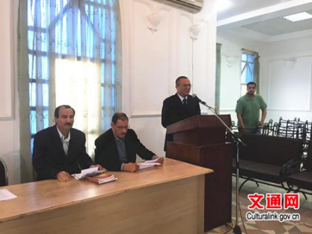 駐約旦使館文化參贊楊榮浩致開(kāi)場(chǎng)辭