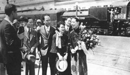 1930年，來美演出的梅蘭芳受到華人華僑的熱烈歡迎（資料圖）