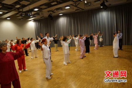 胡希龍院長在文化中心教授大自然太極拳