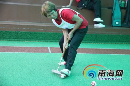 海南省全民健身運(yùn)動(dòng)會(huì)第四屆門球公開賽在?？谂e行。南海網(wǎng)記者 陳望 攝