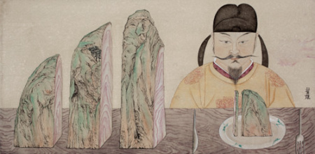 石榮強(qiáng)作品《皇帝的午餐》(英國(guó)《英中時(shí)報(bào)》資料圖)