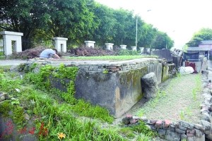 意溪站原來的火車加水池，如今已成菜地。