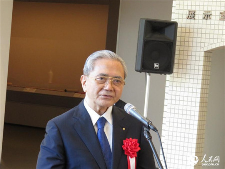 東京富士美術館名譽館長原田稔在開幕式上致辭時（圖片攝影：鄭瑾）