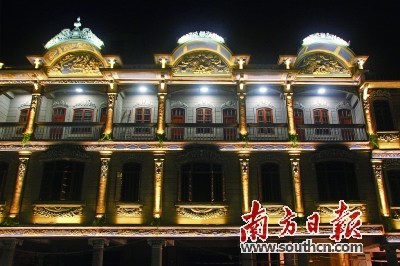  汕頭老市區(qū)西堤路的騎樓經(jīng)過修復(fù)，重現(xiàn)昔日光彩。楊立軒 攝