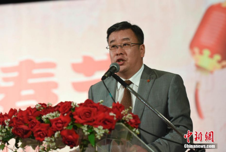 中國(guó)駐圣保羅總領(lǐng)事宋揚(yáng)致辭。 <a target='_blank' >中新社</a>記者 莫成雄 攝