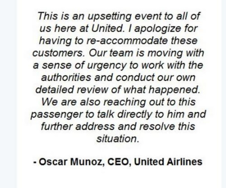 美聯(lián)航道歉聲明（美國(guó)中文網(wǎng)）