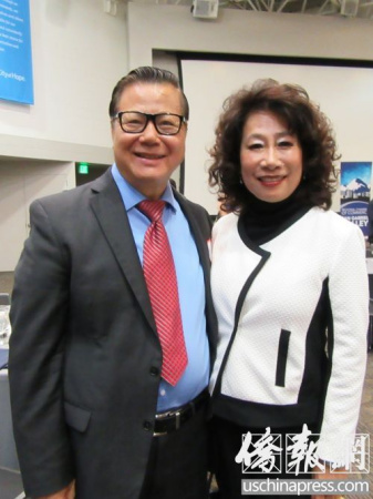 圣蓋博市廖議員認(rèn)為關(guān)鍵決定權(quán)還是在洛縣第五區(qū)政委員巴格手上。(美國《僑報》/翁羽 攝)