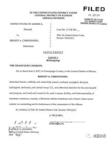 大陪審團(tuán)提起公訴的法院文件。