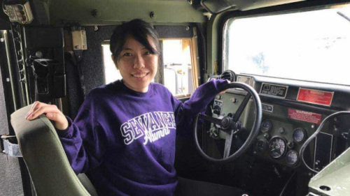 史April堅(jiān)持追求軍人夢，立志當(dāng)名好軍人。(來源：美國《世界日報》/史April提供)