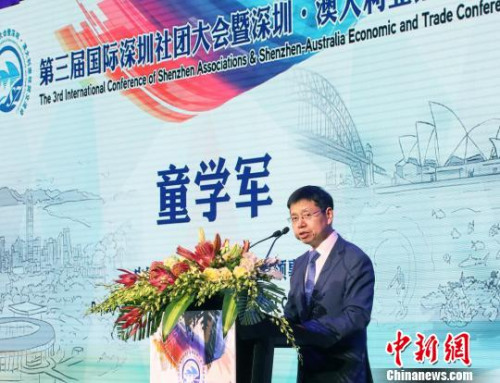 中國駐悉尼副總領(lǐng)事童學(xué)軍致辭?！〗L庚 攝