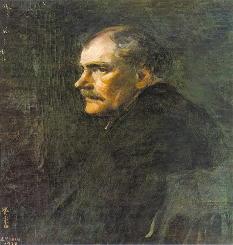 李鐵夫作品《音樂家》，1918年，71×58厘米，布面油畫，現(xiàn)藏于廣州美術(shù)學(xué)院美術(shù)館。