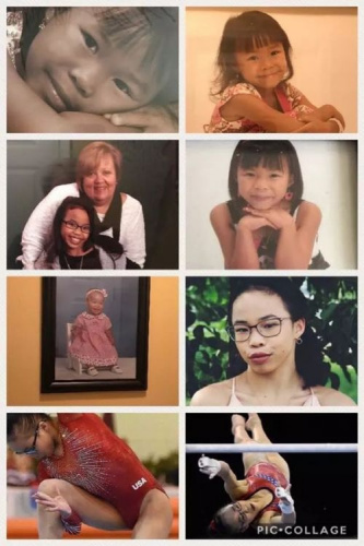 記錄摩根成長(zhǎng)的照片。（美國《僑報(bào)》）