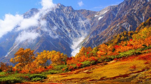 資料圖：長野縣白馬村的紅葉景色。