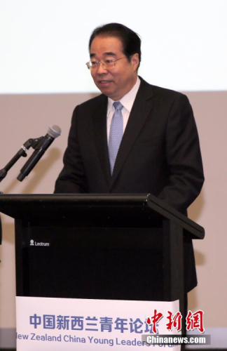 圖為許又聲在論壇開幕式上致辭。<a target='_blank' >中新社</a>記者 陶社蘭 攝