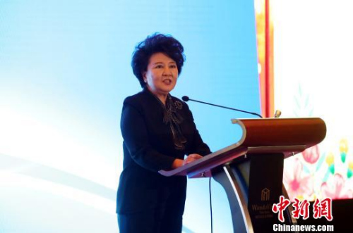 國務院僑務辦公室主任裘援平出席并發(fā)表主旨講話。　劉占昆 攝