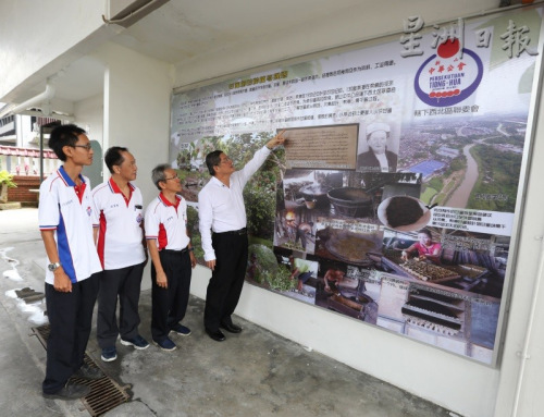 在學校內(nèi)種植甘蜜的同時，也會在附近設(shè)立看板，讓師生及公眾更認識甘蜜的歷史。（馬來西亞《星洲日報》）