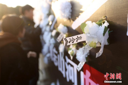 12月12日，第四個國家公祭日在即，一場主題為“勿忘山河血，追思中華靈”的活動在南京師范大學(xué)仙林校區(qū)敬文廣場舉行，展出了該校大學(xué)生創(chuàng)作的國家公祭日主題優(yōu)秀書畫作品、明信片作品以及抗戰(zhàn)老兵訪談留影，同時開展“白花表哀思”活動，緬懷在南京大屠殺中遇難的30萬同胞，祈愿世界和平。泱波 攝