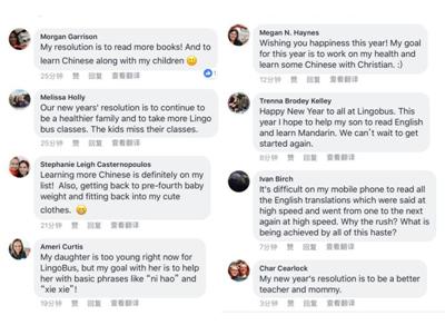 不少外國網(wǎng)友將中文列入新年計劃的留言。