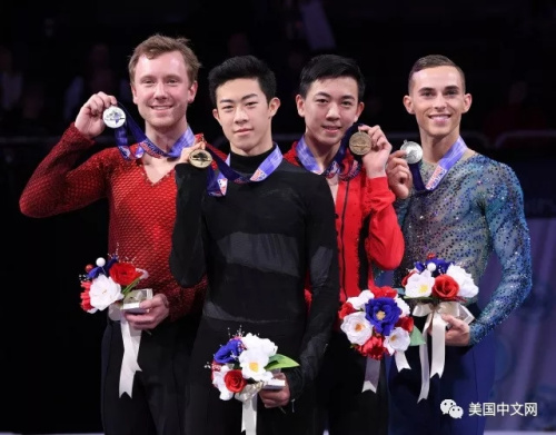 陳巍(左二)奪得2018年美國冠軍 (圖來源：美國中文網(wǎng))