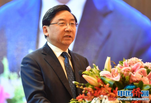 世界閩籍華僑華人回鄉(xiāng)共襄“三會”盛舉，圖為福建省委書記于偉國致辭。呂明 攝