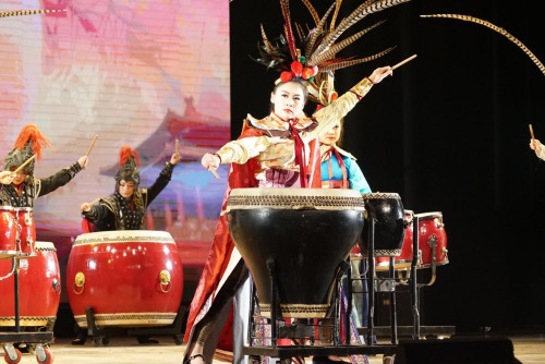絳州鼓樂表演。