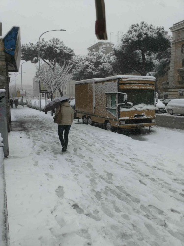 羅馬雪景。 (《歐洲時報》/方曼青 攝)