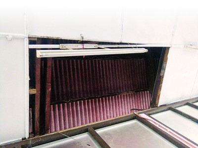 天花板被白蟻侵蝕。(馬來西亞《光華日報》)