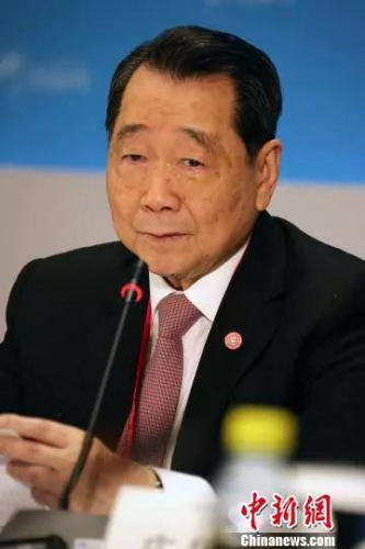 圖為謝國民與會發(fā)言中。<a target='_blank' >中新社</a> 任海霞攝。