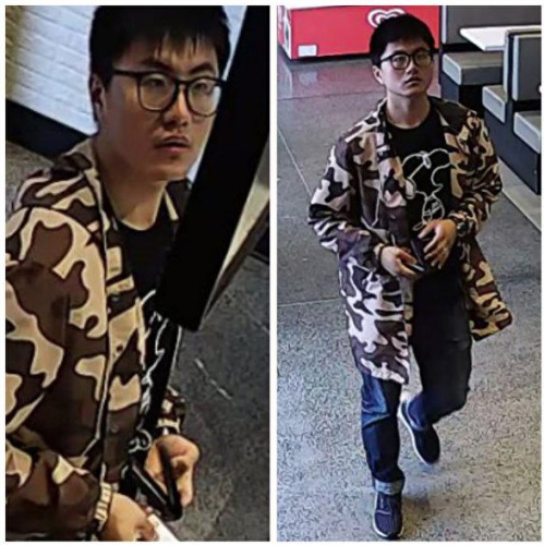 褚一葦最后一次出現(xiàn)在監(jiān)控鏡頭中。(澳洲新聞網(wǎng)圖片)