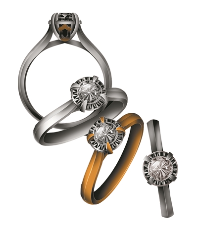 鉆石鑲嵌運(yùn)用了古建筑“榫卯”工藝。