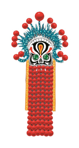 臉譜胸針，臉譜拆下后可做項(xiàng)鏈吊墜。