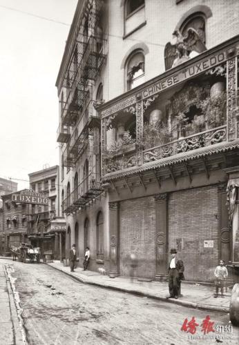 探花樓酒樓，1901。(美國(guó)《僑報(bào)》資料圖)
