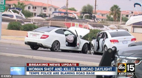 戴維斯開槍打死江玥的現(xiàn)場。(美國《世界日報》)