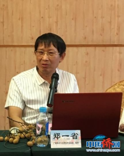 圖為廣西僑鄉(xiāng)文化研究中心主任鄭一省發(fā)言 段曉紅 攝 圖為廣西僑鄉(xiāng)文化研究中心主任鄭一省發(fā)言 段曉紅 攝