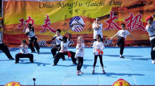 傳承武術(shù)從娃娃做起(圖片來源：中國駐紐約總領(lǐng)館微信公眾號)