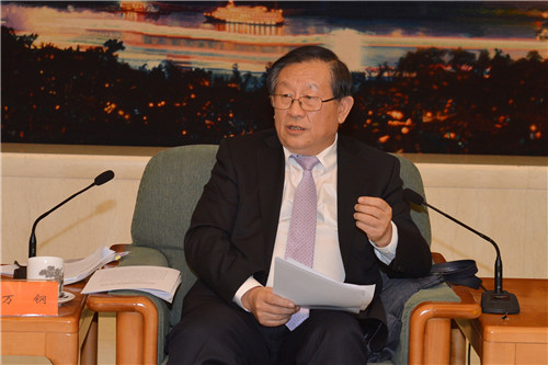 12月10日，中國僑聯(lián)慶祝改革開放40周年座談會在北京舉行。全國政協(xié)副主席、致公黨中央主席萬鋼出席座談會并講話。中國僑聯(lián)供圖。