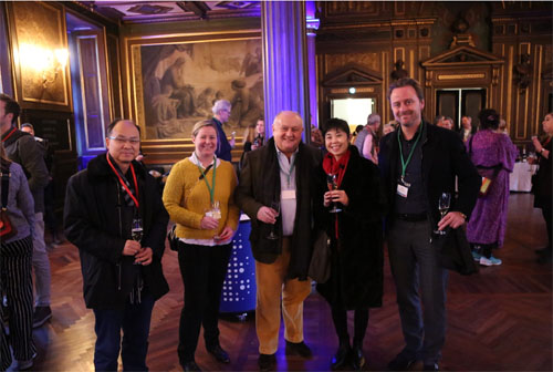 中國駐丹麥大使館科技處彭斯震參贊，文化處吉莉莉，點亮哥本哈根承辦單位KCC總裁John Hansen在哥本哈根燈節(jié)和2019點亮哥本哈根啟動儀式上