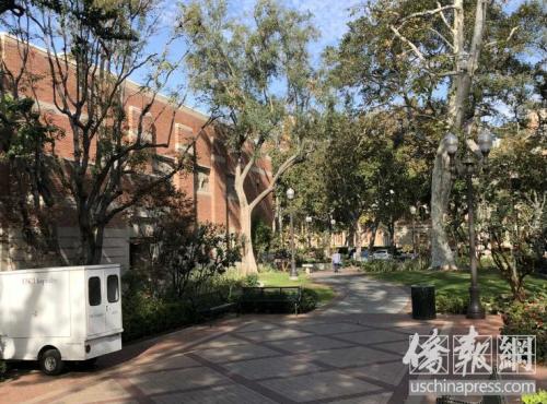 　南加大校園景。(圖片來源：美國僑報記者 王珂瑩 攝)