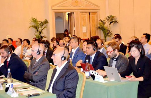 四川天府新區(qū)天府文創(chuàng)城中意文化創(chuàng)新產(chǎn)業(yè)園推介會(huì)現(xiàn)場(chǎng)。(歐聯(lián)社 黃鑫 攝)