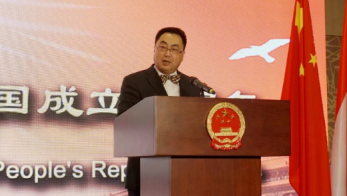 王群大使致辭。（圖片來(lái)源：歐洲華信報(bào)）