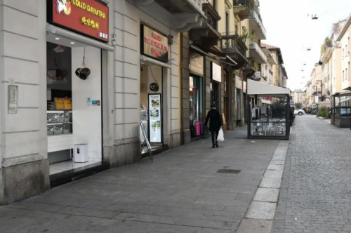 空空蕩蕩的米蘭華人街。(《歐洲時報》夏曉彤攝)