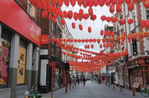 疫情期間空曠的倫敦唐人街。(《歐洲時(shí)報(bào)》英國版 )