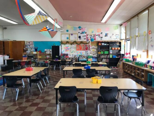 沒有小朋友的教室。受訪者供圖