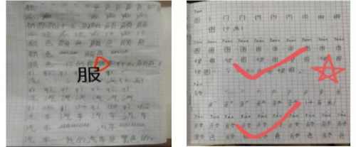 郭彥梅在線上給學(xué)生批改作業(yè)。(受訪者供圖)