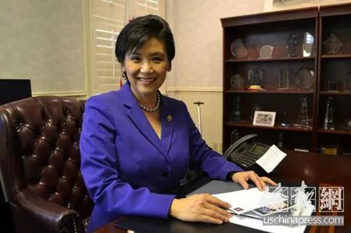 資料圖：美國國會華裔眾議員趙美心。圖片來源：美國《僑報》高睿 攝