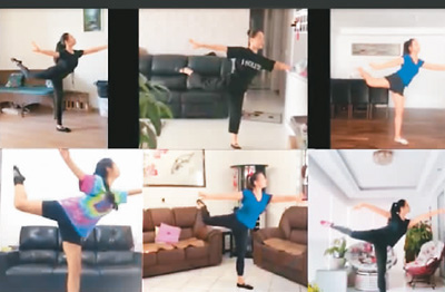 圣保羅華星藝術(shù)團成員居家隔離期間通過視頻連線參與日常訓(xùn)練及交流。(李青霞供圖)