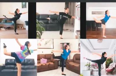 　　居家隔離期間，圣保羅華星藝術團成員通過視頻連線，參與日常訓練及交流。 李青霞供圖