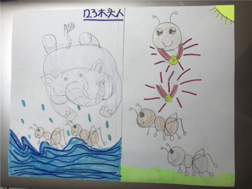  加拿大華語廣播105.9中文電視營員高赫菲完成的圖畫作業(yè)(圖片來源：南通市僑聯(lián)網(wǎng)站)